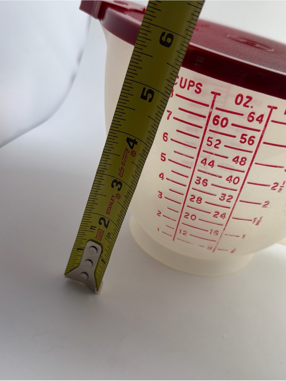 Tupperware Measuring Bowl Cup Mix N Store 8 Cup Vintage 1977 with Red Lid - Picture 10 of 15
